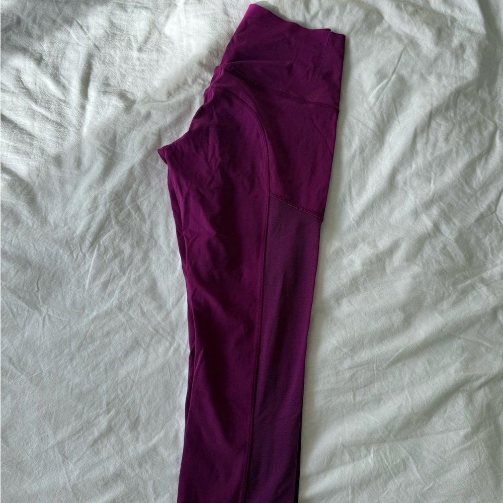 Lululemon Magenta High-Rise Running Leggings w/ Mesh Panels Size 6